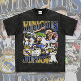 Mens Vintage Football T-Shirt MODRIC Printed Short Sleeve T-Shirt Vintage Wash