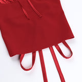 Women Tops Spring Slim-Fitting Suspenders Vest Sexy Backless Bow Top