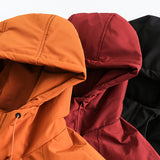 Unisex Winter Cotton Coat Three-Dimensional Pocket Decoration Tooling down Jacket Retro Solid Color down Jacket