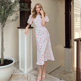 Women Dress Vintage Floral Dress Female Autumn Winter Long Dress