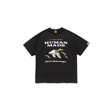 Men T-shirts Human Bird Fly Short Sleeve T-Shirt Loose Bottom Shirt