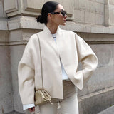 Women Trench Coat Autumn and Winter Woolen Coat Loose Short