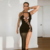 Women Dresses Spring Slim-Fitting Sexy Cutout Split Dress