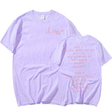 Rapper Lil Peep Pink Print Graphic Tee Shirt Men Casual