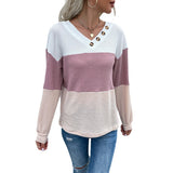 Women Knitted Sweater Spring and Autumn Pullover Multicolor V-neck Sweater