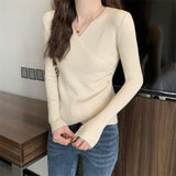 Women Knitwear Autumn and Winter V-neck Top