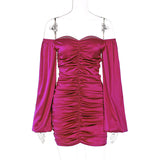 Women Dresses Winter Sexy Backless Sheath Long Sleeve Dress