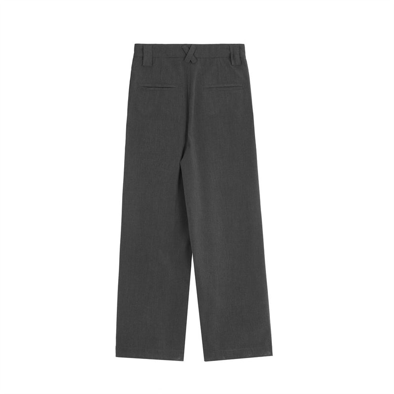 Men Sweatpants Casual Straight-Leg Suit Pants Loose Pleated Draping Long Pants