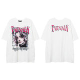 Men T Shirt Alphabet Graffiti Print Couple Short Sleeve T-shirt