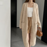 Women Cardigan Sweater Autumn Sweater Cardigan Long Sleeve Baggy Coat W2369