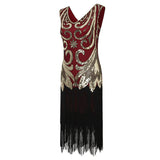 Flappers 1920S Dress Vintage Sequined Dress V-neck Tassel Hem Dress