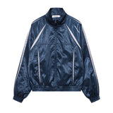 Women Jacket Outdoor Jacket Coat Loose Stand Collar Long Sleeve Sports Trench Coat