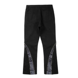 Men Sweatpants Zipper Straight-Leg Trousers Loose Casual Pants