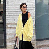 Ladies Leisure Knitwear Loose Knitted Sweater Women Casual Solid Color Autumn and Winter Cardigan