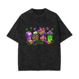 Mardi Gras Carnival, washed and made old vintage short-sleeved T-shirts