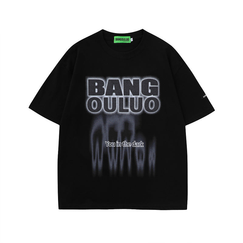 Men T Shirt Letter Graffiti Short Sleeve T-shirt
