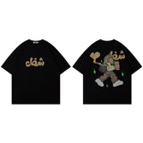 Men T Shirt Vintage Printed round Neck Short Sleeve T-shirt