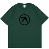 Aphex Twin Clothing  Punk Aphex Twin Print T-Shirt Oversize Hip Hop Men's Setwear