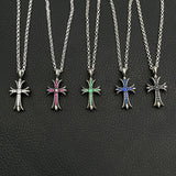 Chrome Hearts Necklace Vintage Cross Necklace with Diamonds for Men and Women