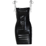 Women Dresses Spring Summer Slim-Fit Backless Lace-up Dress