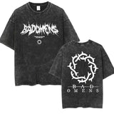 Bad Omens Band Music Tour 2024 Washed T Shirt Retro 90s Men