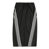 Women Long Skirt Reflective Striped Midi Skirt Split Casual Skirt