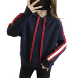 Women Knitwear Autumn and Winter Hooded Pullover Sweater Loose Casual Sweater