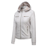 Red Leather Jacket Fleece-Lined Women's Leather Jacket Women's Hooded Autumn and Winter Short Coat Casual Women's Jacket