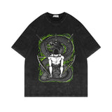 Washed and old short-sleeved T-shirt retro ONE PIECE