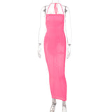 Women Dresses Summer Sexy Backless Self-Tie Dress