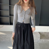 Women's Cardigan Sweater Sexy V-neck Short Women's Slim-Fit Long-Sleeved Sweater 8t8220