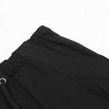 Men Sweatpants Pleated Casual Pants Men's Pocket Straight-Leg Trousers Drawstring Jogger Pants
