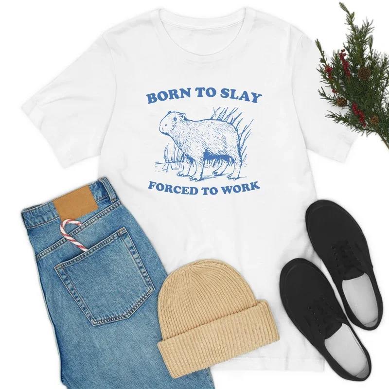 Sassy Cute Cartoon Animal Printed Graphic Tees Born