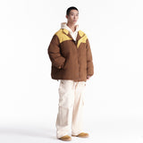Unisex Winter Cotton Coat Winter Stand-up Collar down Jacket Retro Loose down Jacket
