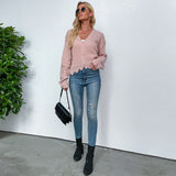 Women Knitted Sweater Autumn Long Sleeve Knitted Loose Sweater Coat