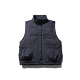 Unisex Winter Cotton Coat Three-Dimensional Large Pocket Stand Collar down Vest