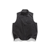 Unisex Jacket Stand Collar Vest Man Loose Mechanical Style Coat
