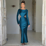 Women Dresses Spring Sexy Backless Slim Fit Long Sleeve Dress