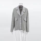 Women Trench Coat Gray Woolen Coat Autumn and Winter Suit