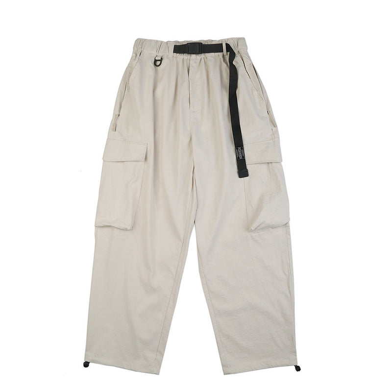 Men Sweatpants Loose Multi-Pocket Cargo Pants Sports Drawstring Ankle Banded Pants