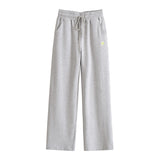 Women Sweatpants Gray Wide-Leg Pants Autumn Sports Casual Straight-Leg Sweatpants
