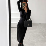 Women Dress Autumn and Winter Chiffon Dress Hip Skirt