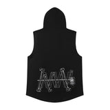 Men Vest Spring/Summer Hooded Sleeveless T-shirt Loose Hip Hop Vest for Men and Women