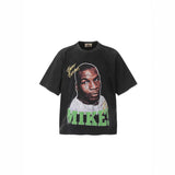 Mens T-shirts Tyson POWER PUNCHES BIG FACE printed washed short-sleeved T-shirts