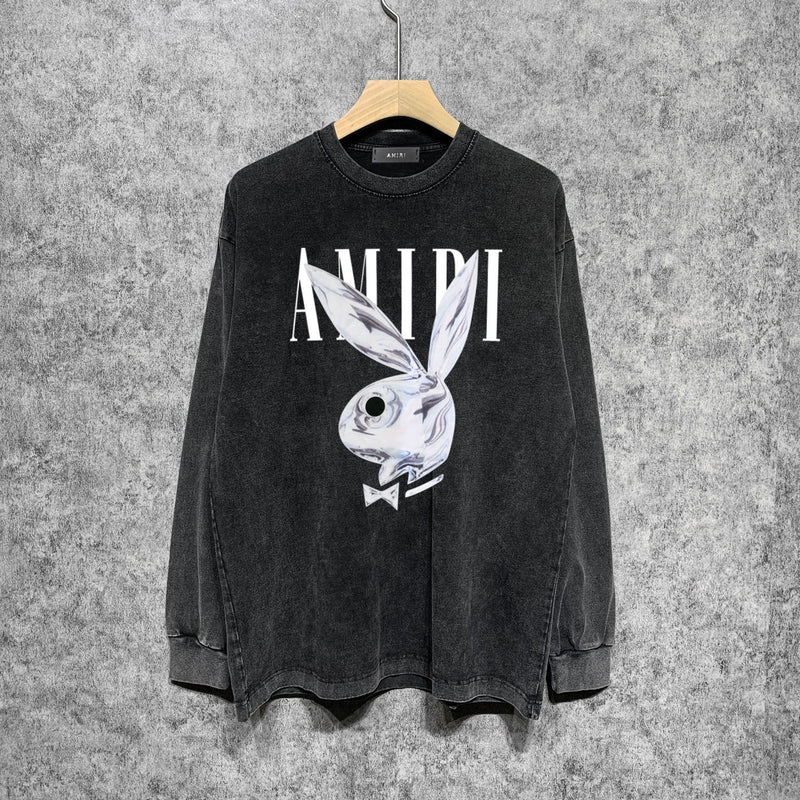 Amiri Long-Sleeve Shirt Vintage Distressed Long Sleeve T-shirt