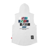 Men Vest Vintage Men's Hooded Sleeveless Sweater Sports T-shirt Vest