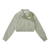 Women Jacket Short Stitching Jacket Loose Casual Motorcycle Clothing Coat