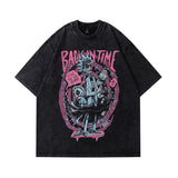 Men T Shirt Vintage Cheetah Print Distressed Short Sleeve T-shirt