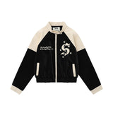 Women Jacket Fall Stand Collar Embroidery Loose Jacket Coat