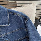 Women Jacket Spring and Autumn Loose Washed-out Lapel Casual Workwear Denim Jacket